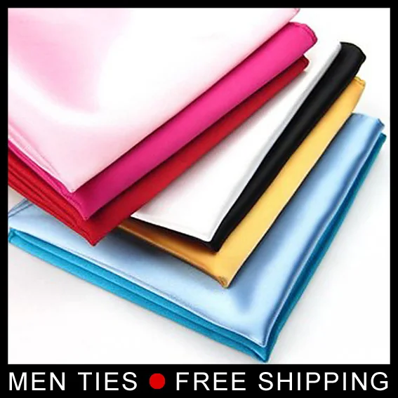 

1piece Retail Wholesale Mens Silky Towel Handkerchiefs Fashion Pocket Square Tower Hanky Snot-rag Hankies Solid Color