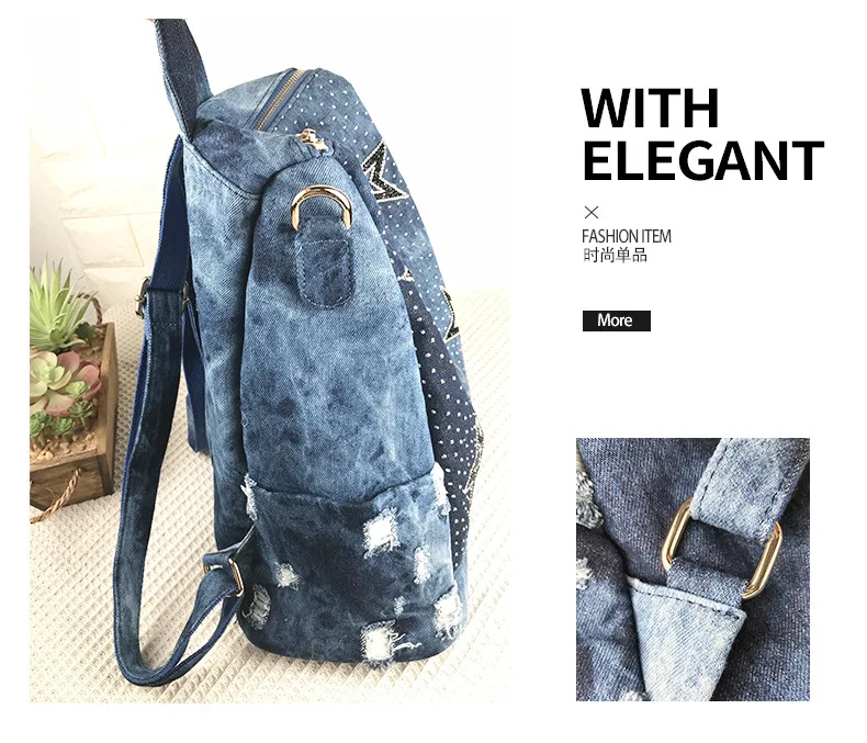 IPinee рюкзак женский 2018 новые летние рюкзаки для Для женщин путешествия рюкзак мягкие джинсовые школьные сумки для девочек-подростков