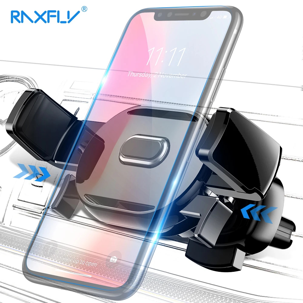 RAXFLY Air Vent Автомобильный держатель для телефона в автомобильный держатель телефона для iPhone X Nokia 7 8 плюс 360 вращения стенд Поддержка для Oneplus 6 5 т держатель для телефона в машину