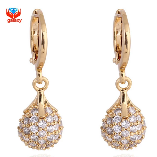 

YHAMNI Pure Gold Filled Fashion Jewelry Micro CZ Zircon Diamant Water Drop Earrings For Women Valentine's Day Gift of Love YE061