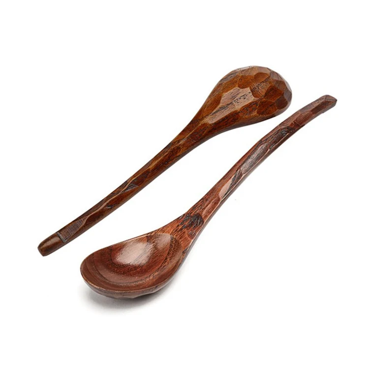 Set of 2 Large Wood Spoons Creative Tortoise-shell Wooden Porridge Soup Cereal Spoons Catering Ladles Wood Utensil Kitchen Accessories (2)