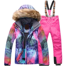 Лыжный костюм комплект Для женщин сноуборд куртка и штаны лыжный костюм Для женщин ветрозащитный водонепроницаемый Для женщин зимние куртки