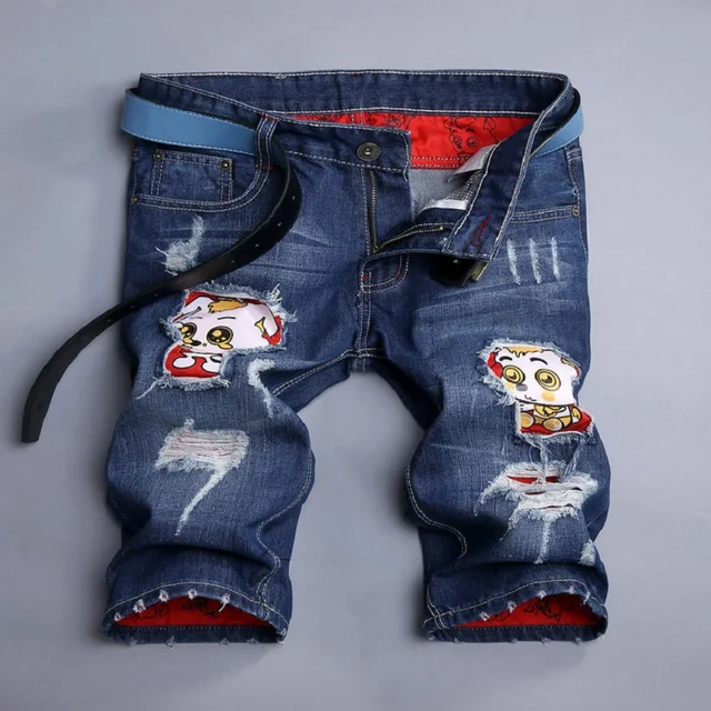 Aliexpress.com : Buy Summer Fashion Jeans Shorts Ripped Jeans For summer fashion jeans shorts ripped jeans for men short jean pants knee length jeans casual bermuda - Aliexpress.com : Buy Summer Fashion Jeans Shorts Ripped Jeans For