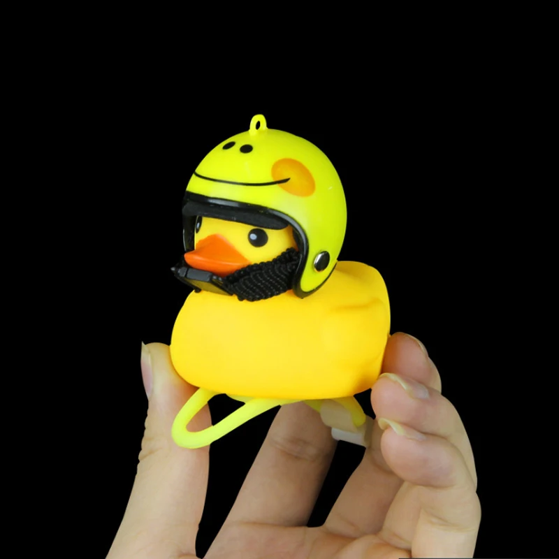 Excellent New bicycle bell yellow duck bicycle helmet light bike motorcycle bell child bike handlebar horn light Ring Bike Accessories 2