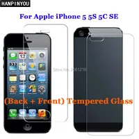 Für iPhone SE 5 5 S 2 Stücke = (Back + Front) gehärtetem Glas 9 H 2.5D Premium Displayschutzfolie Für Apple iPhone 5 5 S SE 4,0