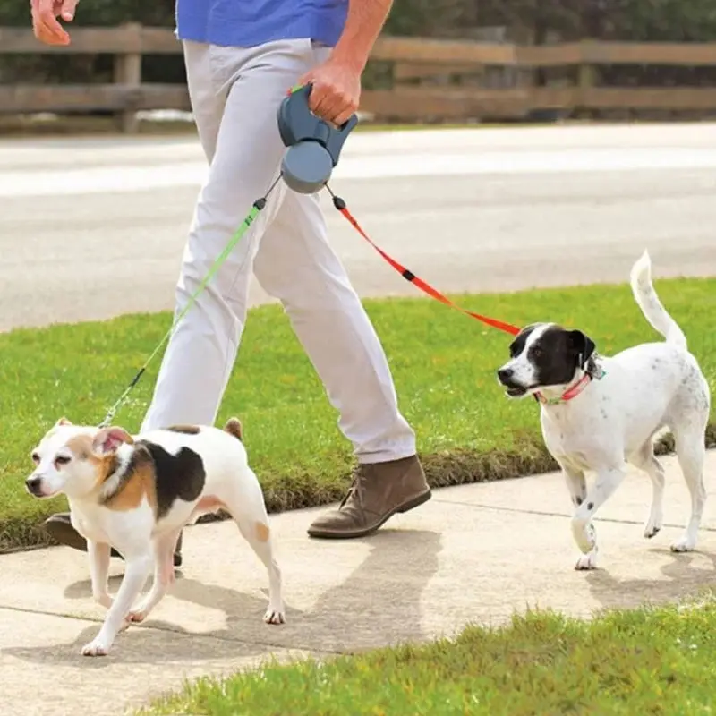 Cuerda de tracción retráctil automática ABS con correa Ccreative de dos cabezas, cadena para perro, suministros para mascotas, accesorios para perros, envío directo|Correas| - AliExpress