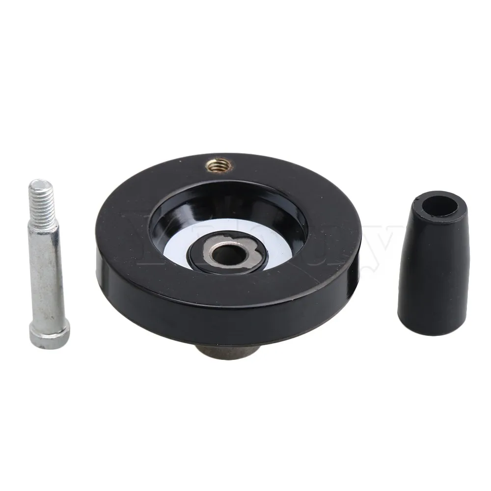 

CNBTR Black 63x8mm Machine Milling Handwheel with Revolving Handle Grip