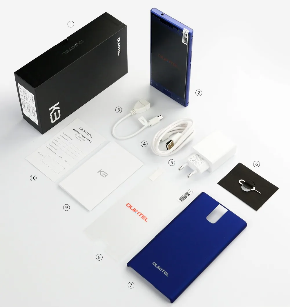 OUKITEL K3 16.0MP + 2.0MP 4 камеры 4G смартфон 6000 mAh MTK6750T Octa Core Android 7 0 64G 5 ''мобильный телефон