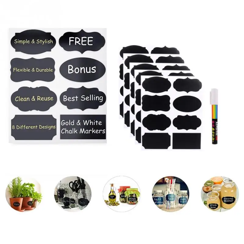 40pcs Chalkboard Labels Complete Bundle Premium labeling Highlighter Reusable Chalkboard Labels ...