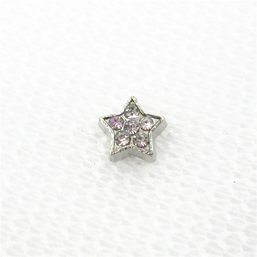 

Hot selling 20pcs/lot Silver Crystal Star Floating Charms Living Glass Memory Floating Lockets DIY Jewelry Charms