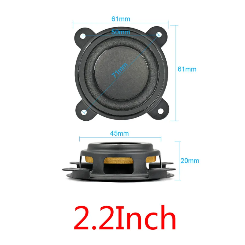 AIYIMA 2 шт. 2/2. 2 дюймовый звуковой динамик Altavoz Portatil пассивный радиатор вспомогательный усилитель басов Колонка динамик s для музыкального центра - Цвет: 2.2Inch