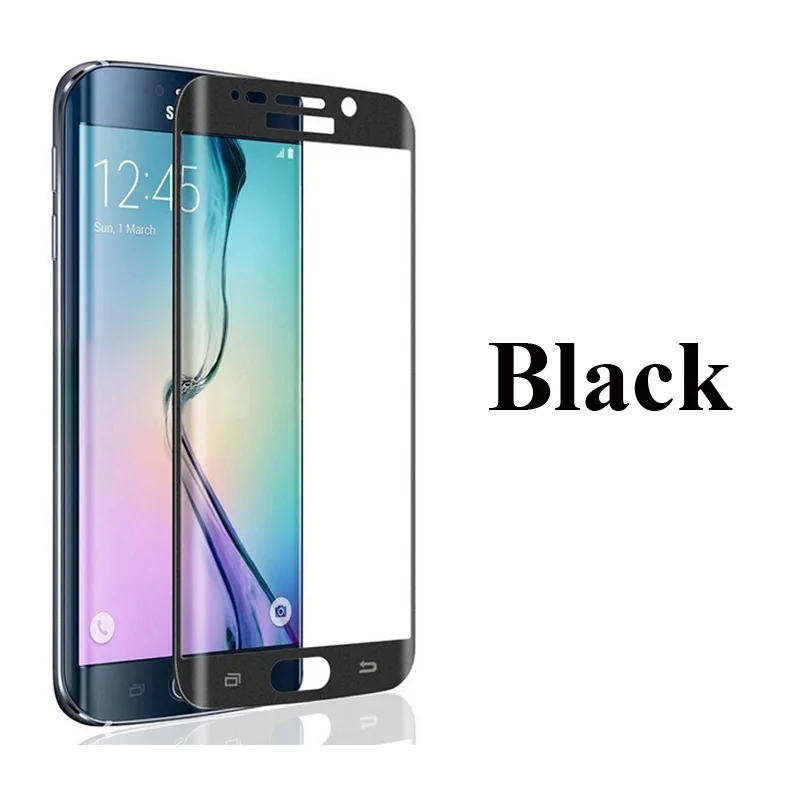 3D изогнутое полное покрытие из закаленного стекла для samsung Galaxy Note 8 Note8 S8 Plus S7 S6 Edge S9 Plus Защитная цветная пленка для экрана - Цвет: Black