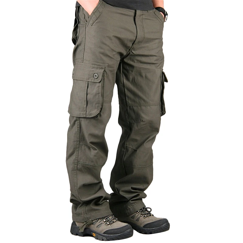 Image Pants Men s Cargo Pants Casual Mens Pant Multi Pocket Military Overall Men Outdoors High Quality Long Trousers Plus size 30 44