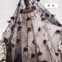 50x130 см 3D Цветочная кружевная ткань вышитая швейная тонкая сеточная Ткань DIY шитье пачка вечерние свадебные платья пэчворк