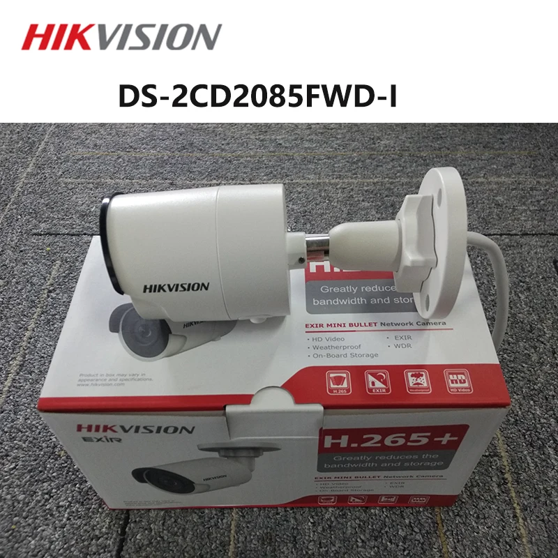 Hikvision английская версия DS-2CD2085FWD-I H.265+ 8MP сетевая цилиндрическая камера видеонаблюдения со слотом для sd-карты IP67