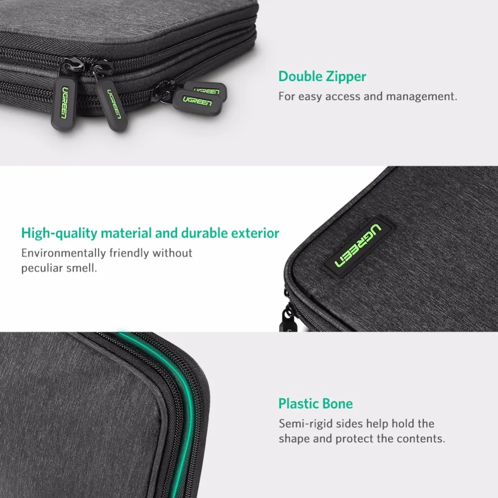 Ugreen Hard Case Power Bank Case Storage Carrying Box for iPad Mini iPhone SSD Bag External Hard Drive Disk Power Bank Case