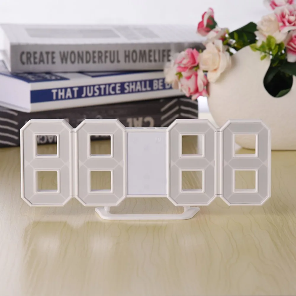 Relojes de mesa digitales de escritorio con pantalla LED de 8 formas multiuso 3 palancas de luz: ajuste de intervalo brillante carga USB Relojes de mesa digitales de escritorio con pantalla LED de 8 formas multiuso 3 palancas de luz: ajuste de intervalo brillante carga USB