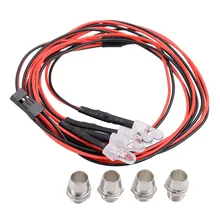 

4pcs LED Light Headlight Kit 5mm for 1/5 1/8 1/10 1/12 1/16 Remote Control Vehicle Models