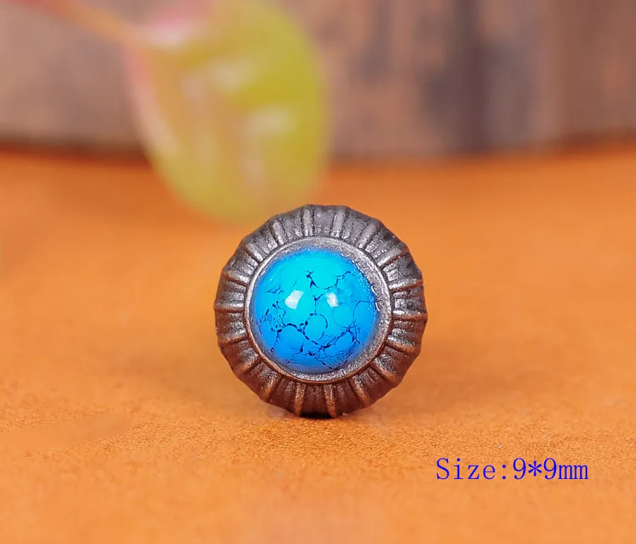 

20X Blue Turquoise Flower Rapid Studs Rivets for Leathercraft Jacket Craft Jeans