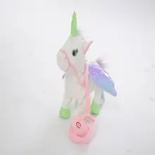 1 Piece Lovely Electric Walking Unicorn Plush Toy Soft Stuffed Animal Electronic Kids Doll Sing the Song for Baby Birthday Gifts