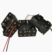 Образцы поддерживают держатель батареи/контейнер под элемент питания/батареи 8 АА 8AAA или 8XLR3 12 V образный вырез на спине, чтобы поддержать 150 мм UL1007 провода, 10 шт./лот