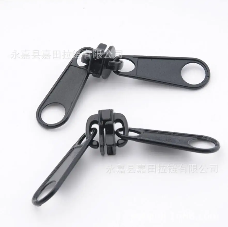 

2PCS/lot No.5, no.8, no.10 Non lock slider Double pull tab black environmental protection Thick double-sided large zipper head