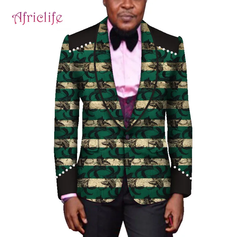 Модный Африканский принт Мужской Блейзер ручной работы Африканский мужской модный костюм пиджак Свадебные/вечерние блейзер мужская африканская одежда wyn707