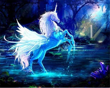 

beibehang wallpaper for walls 3 d Unicorn abstract oil painting sweet sweet children room background wallpaper papel de parede