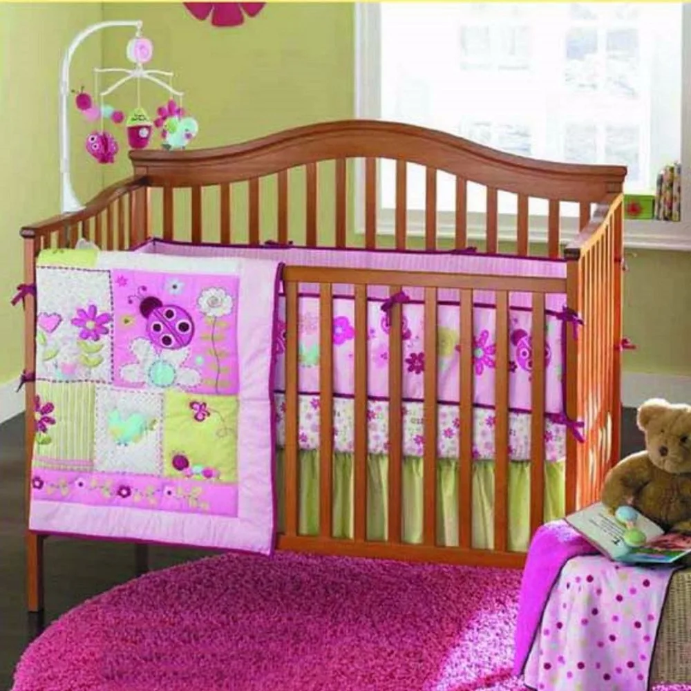 

4PCS Newborn Baby Bedding Set Baby Crib Bedding Set With Bumper Baby Crib Bumper Baby Cot Sets Kids Bed Bumper