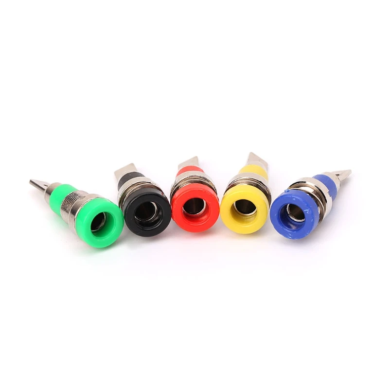 

5pcs 4mm Banana Plug Connector Terminal Screw-type Electronic Banana Plug Socket