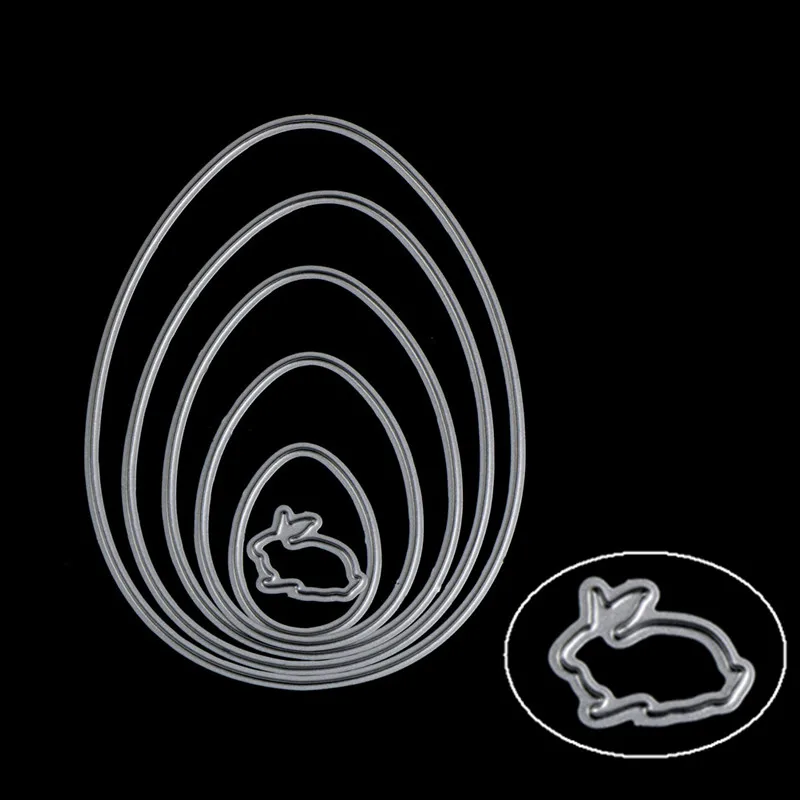 

6PCS DIY Easter Egg and Rabbit Set Cutting Dies cute Metal Scrapbooking Embossing Flower Paper Craft Die