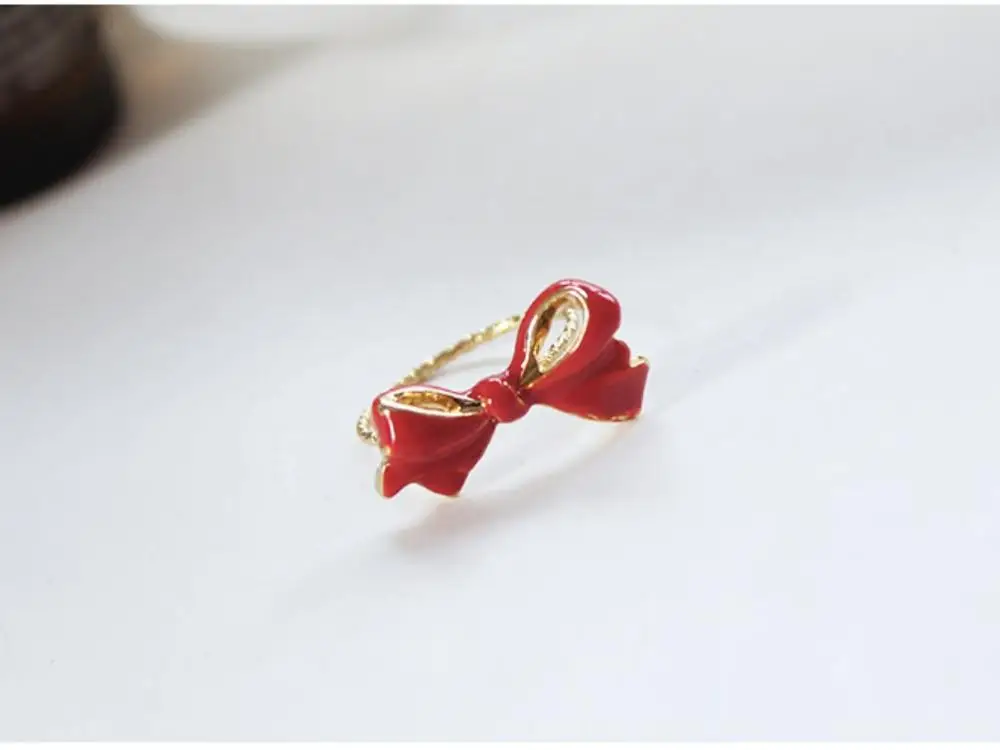 

Red Bow-Knot Ring 2019 New Fashion Jewelry Vintage Accessory Elegant for Women Girls Trendy Style