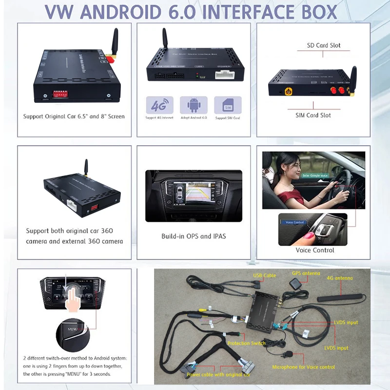 Flash Deal Car Multimedia Player Android System Box decoding Box Android 2G/16Gfor car DVD Player for 8 inch VW Touareg(2011-2017) Radio G 12