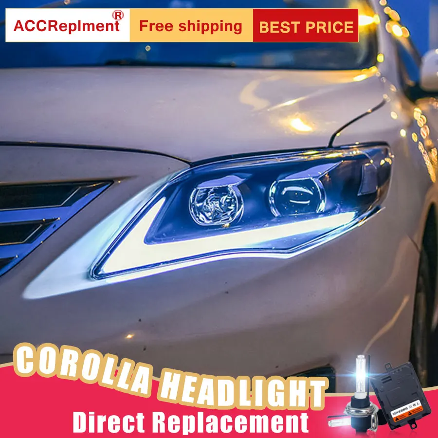 2 шт. светодиодный ные фары для Toyota corolla 2011-2013 Светодиодный Автомобильные