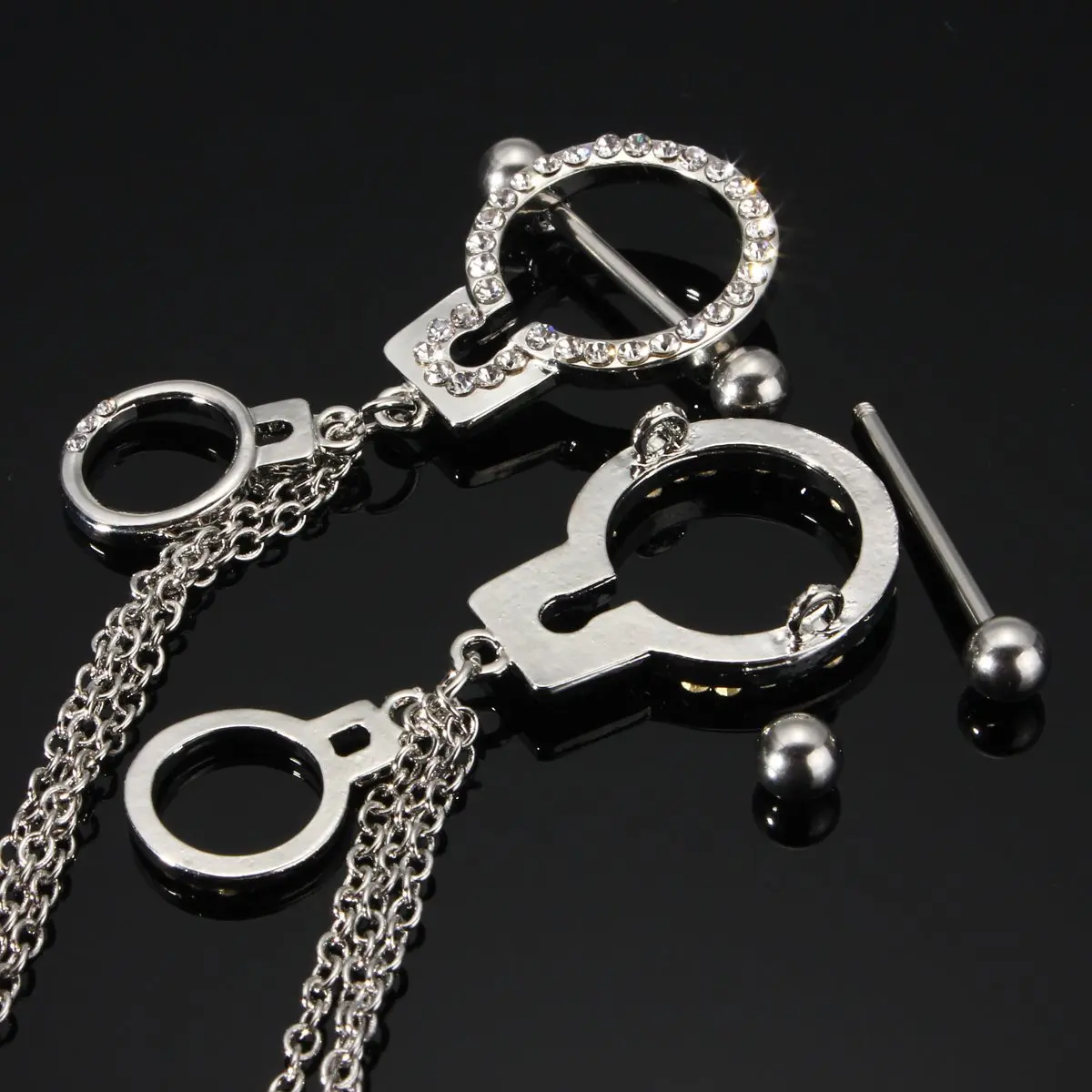 Handcuff nipple rings