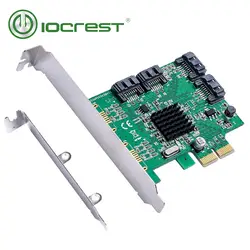 IOCREST SATA III 4 порта PCI-e версия 2, x2 Слот карты контроллера с низкий кронштейн