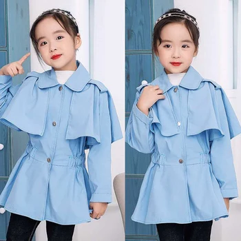 

2 Colors New Fashion Spring and Autumn Long Sleeve Coats 3 4 5 6 7 8 9 10 Yrs Cute Baby Girls Clothes Children Jackets Outwear