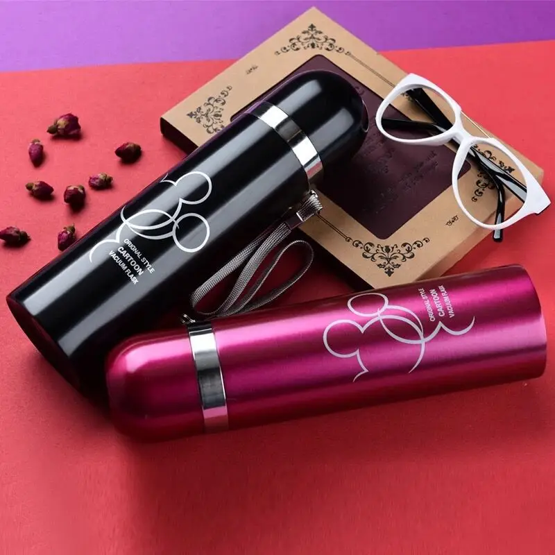 

500ML Fashion Cute Women Thermos Stainless Steel Vacuum Flask Home Office Picnic Thermos Kids Sport Trave Tumbler Thermo Mug