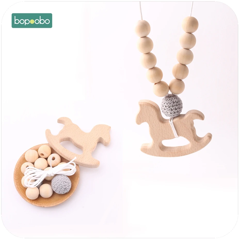 Bopoobo 1 ensemble anneau de dentition en bois | Ensemble bricolage, perles Crochet, pour bébé, mains sur le bébé, cadeau d'anniversaire BPA sans BPA, Bracelet bébé