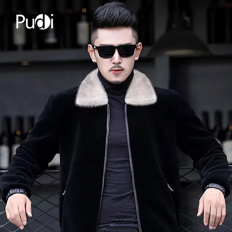 Мужская короткая куртка из 2018 шерсти PUDI MT809 Повседневная Верхняя одежда с