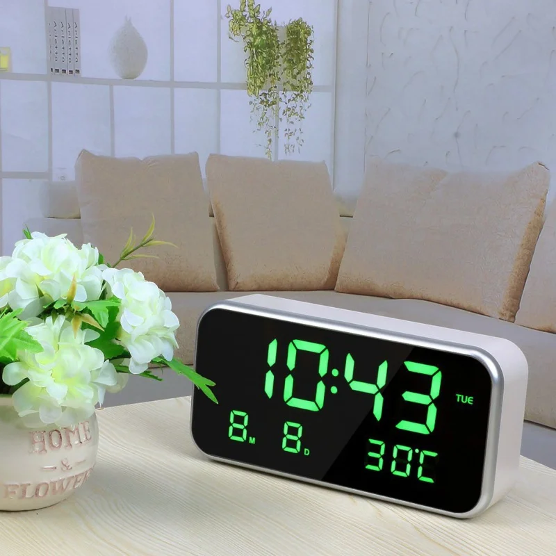 

Digital Analog-Digital Clocks LED Digital Multi-function Alarm Clock Mirror Clock Temperature Sleepy LUMINOVA Home Decor