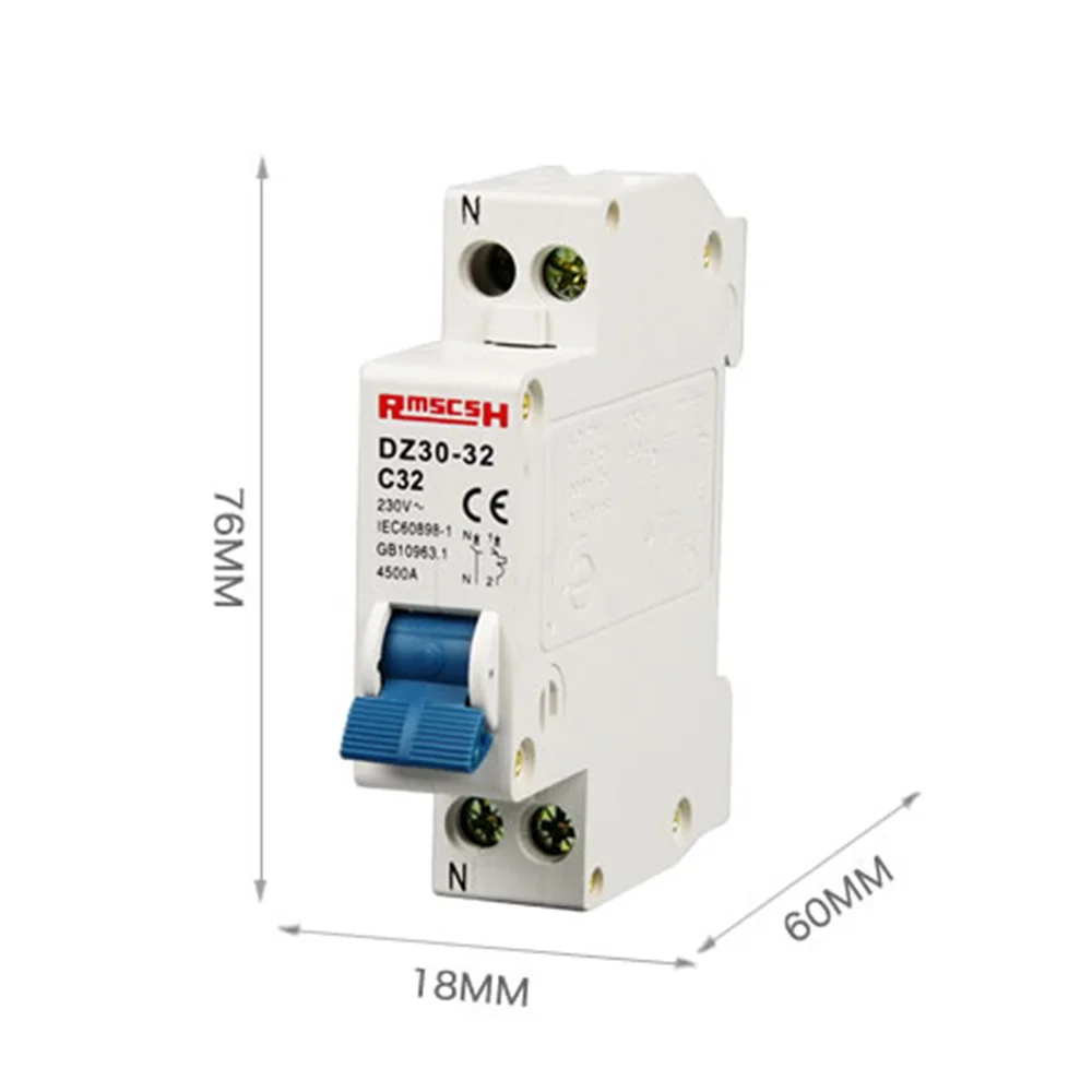Мини автоматический выключатель DPN DZ30 32 1P + N 10A 16A 20A 25A 32A 220V 230V 50HZ 60HZ DIN RAIL