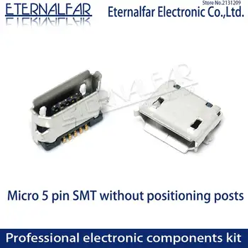 

MK5P MINI USB2.0 Type A Female Micro SMT 5 foot patch positioning post Straight Vertical Connector Needle Welding Wire PCB DIY