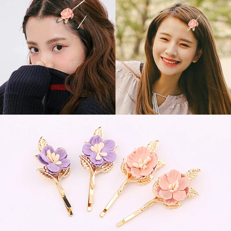 Sale 1PC Flowers hair Pin Korean Sweet Girls Hair Clip For Women Hair