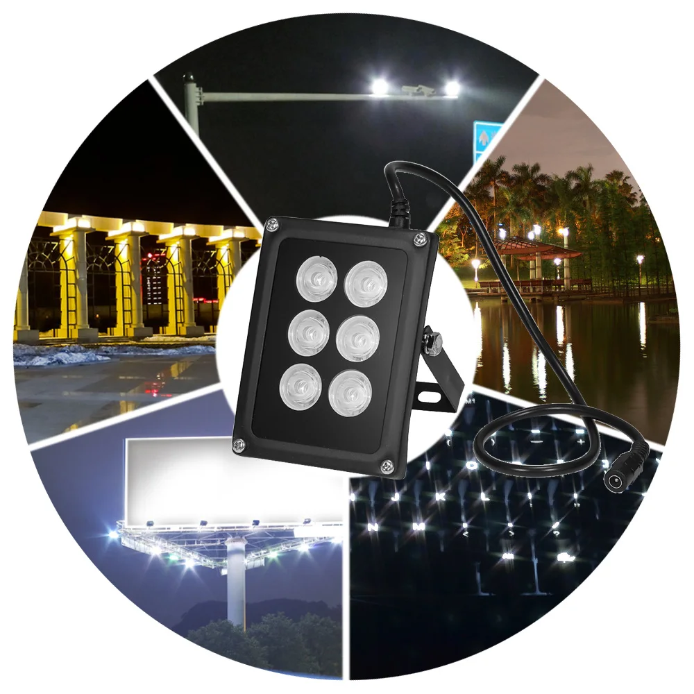 KKMOON 6 шт. инфракрасные светодиодные матрицы ИК-осветитель ночного видения широкоугольный дальний открытый водонепроницаемый для камеры видеонаблюдения