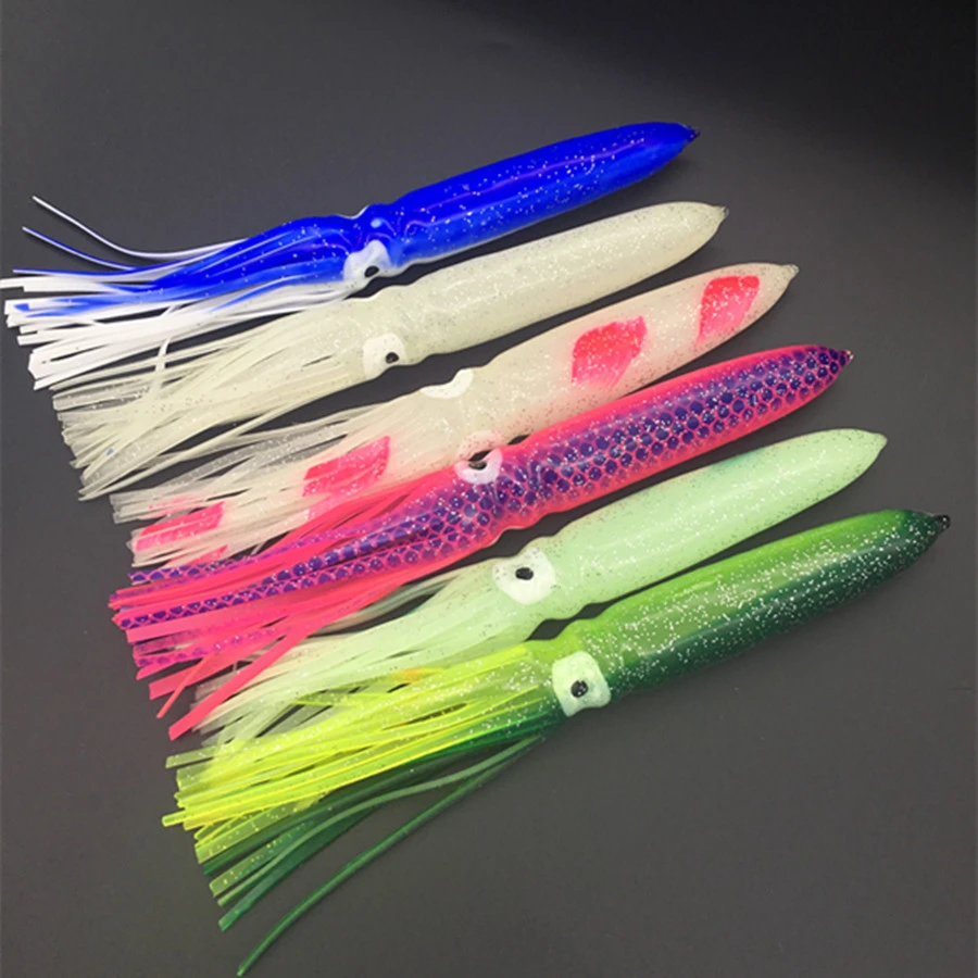15-Pack Squid Skirt Trolling Lures – 18cm Soft Octopus Bait For Saltwater Fishing – Assorted Colors - View #5