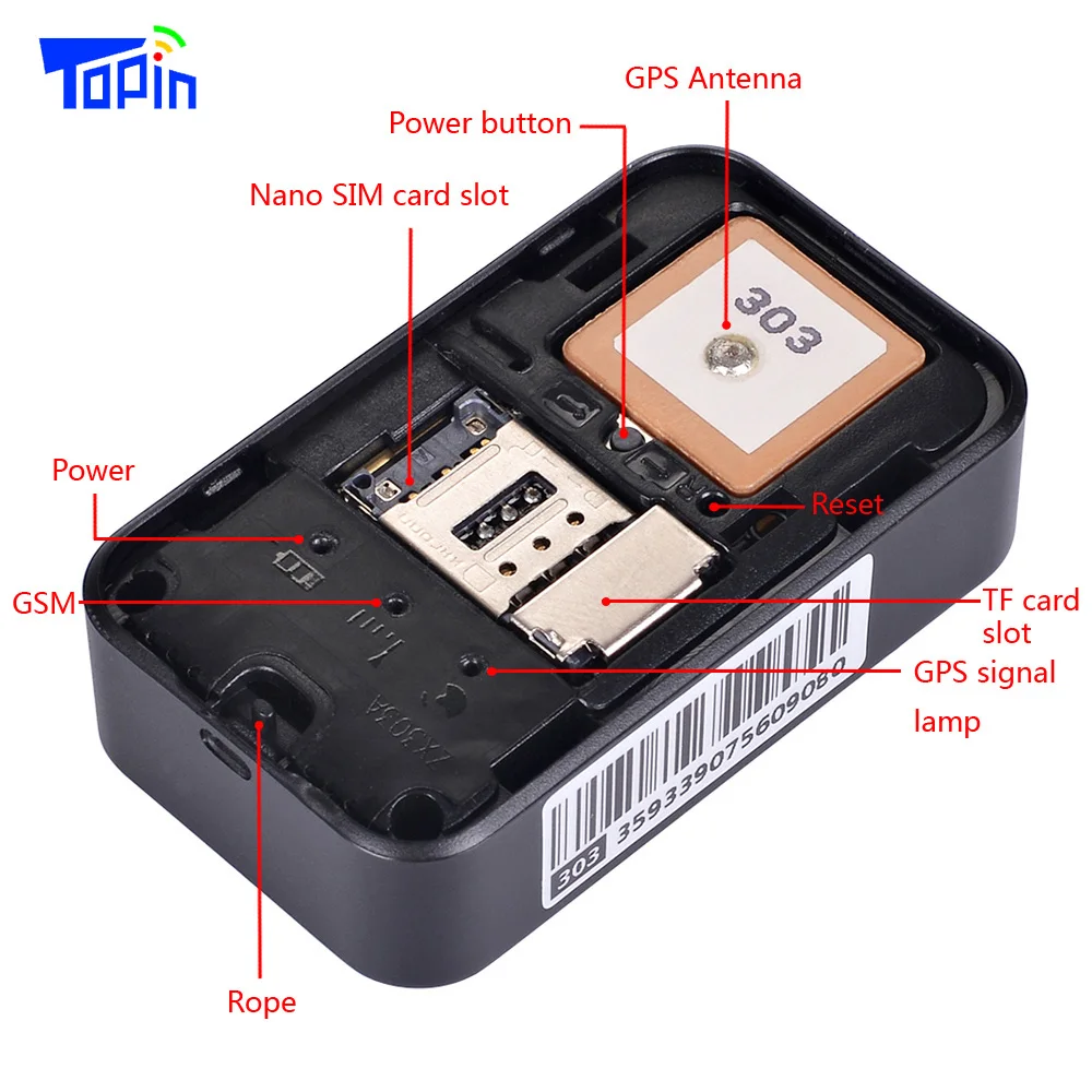 TOPIN G03 جهاز تتبع صغير بنظام تحديد المواقع Wifi LBS GPS محدد الويب التطبيق تتبع مسجل صوتي ل سيارة للأطفال مركبة GPS محدد GSM المقتفي