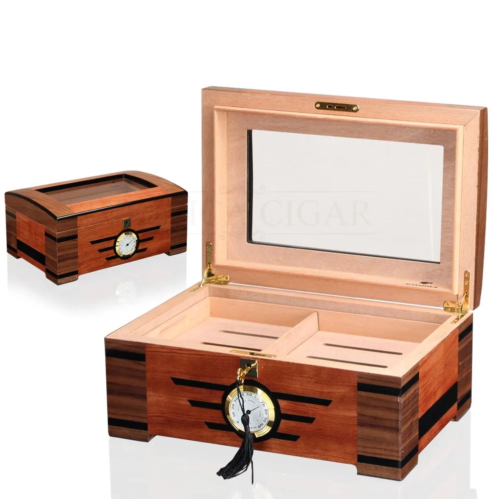 COHIBA дома хьюмидор глянцевая отделка Cedar Wood сигары коробка Роскошные большие