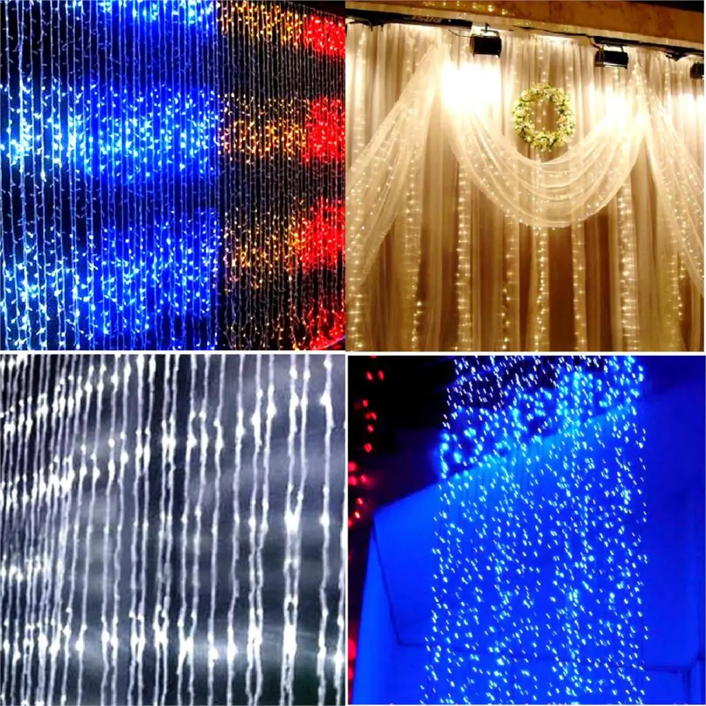 

Best Latest Technology 400LED Water Flow Waterfall String Fairy Lights For Xmas Party Decoration 2M*2M