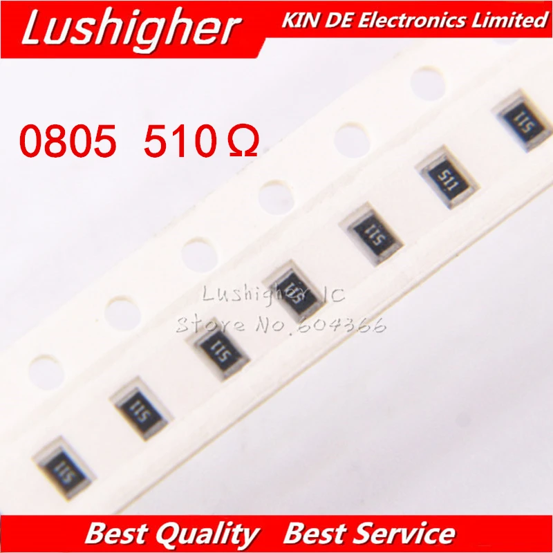 

100PCS 0805 SMD Resistor 5% 510R ohm 511 510ohm free shipping